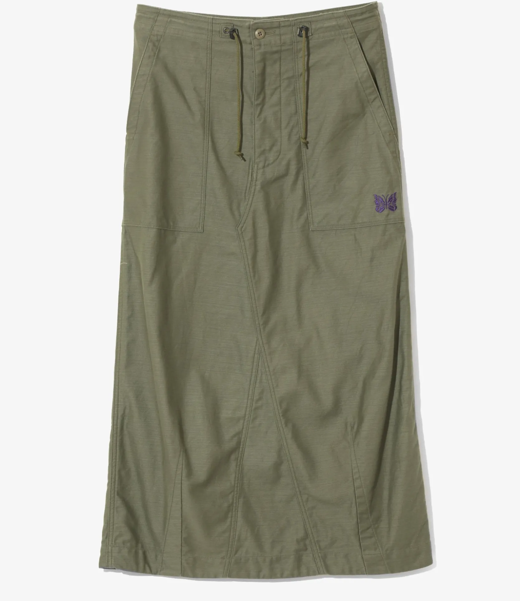 String Fatigue Skirt - Olive - Back Sateen