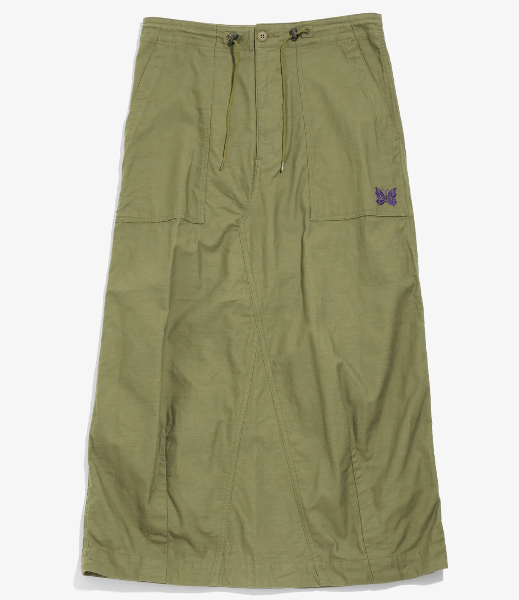 String Fatigue Skirt - Olive - Back Sateen