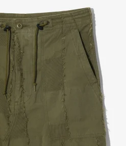 String Fatigue Skirt - Olive - Ripstop Cut Jacquard