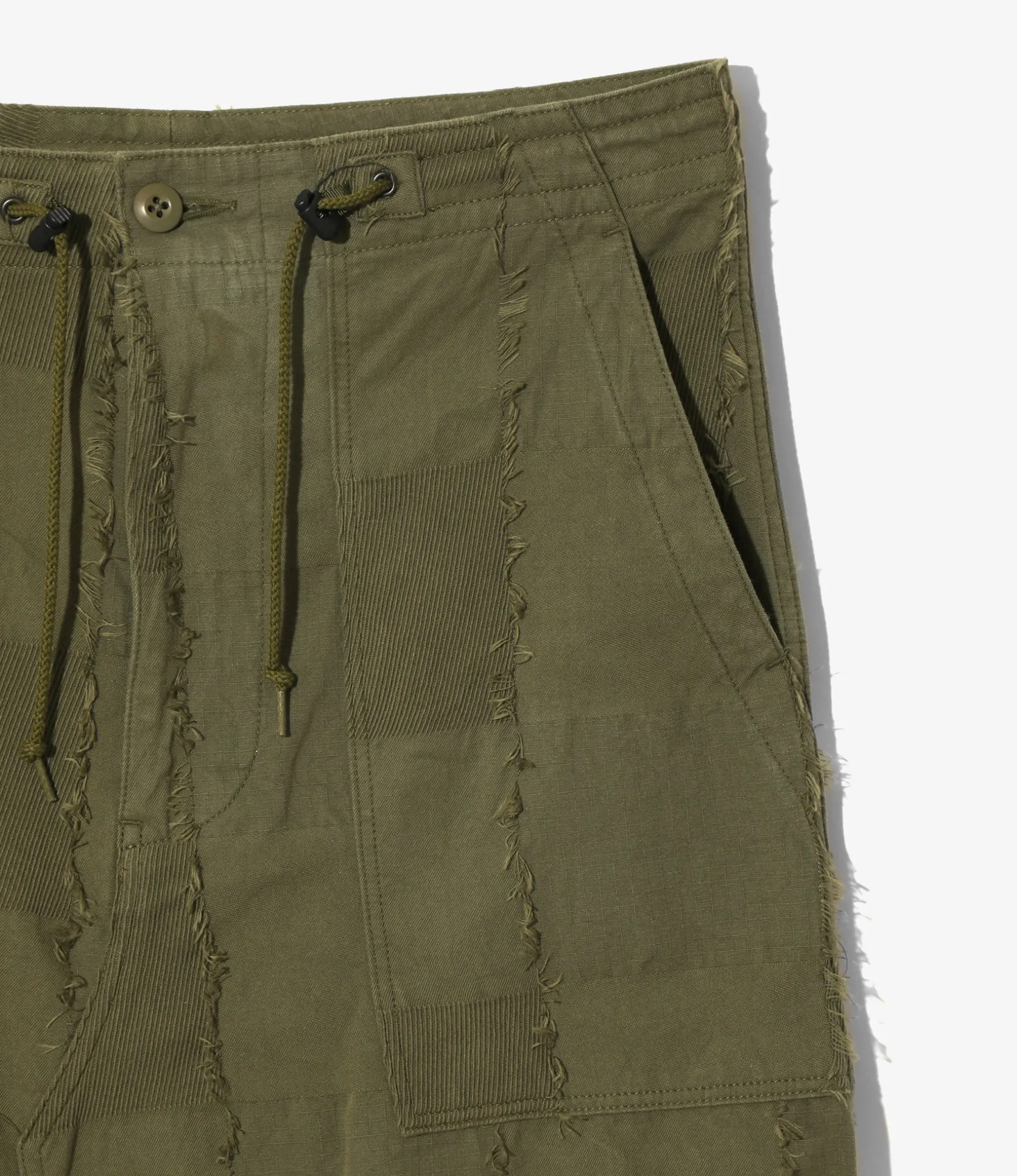 String Fatigue Skirt - Olive - Ripstop Cut Jacquard