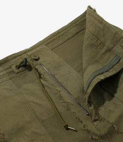 String Fatigue Skirt - Olive - Ripstop Cut Jacquard