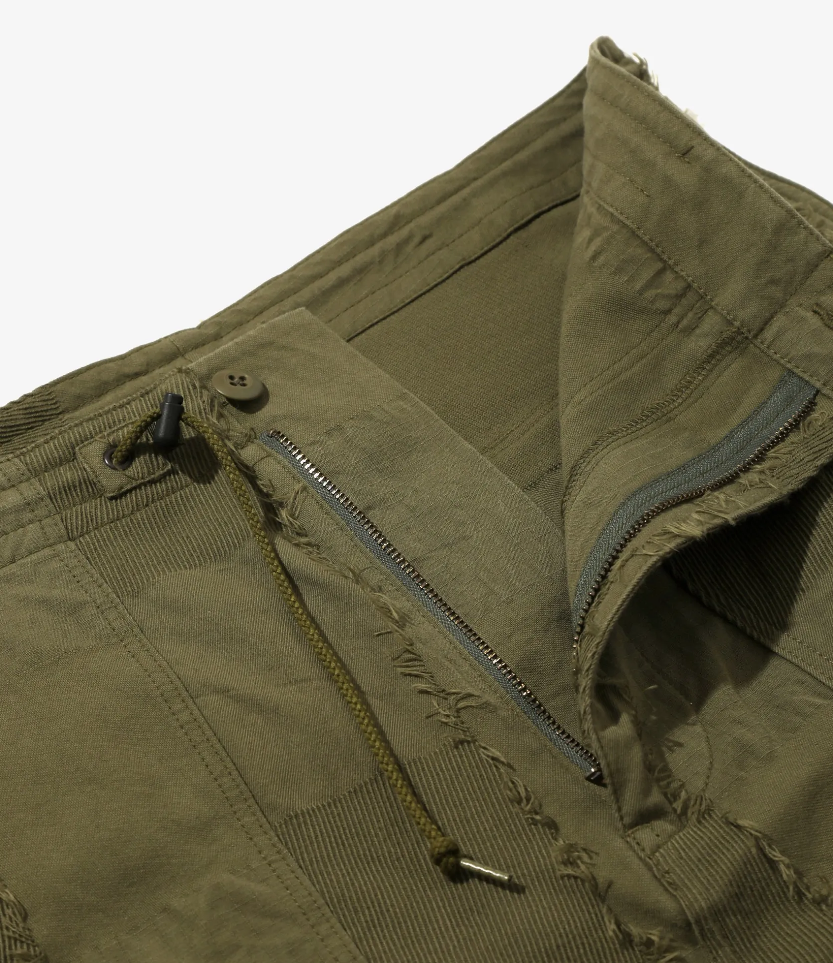 String Fatigue Skirt - Olive - Ripstop Cut Jacquard