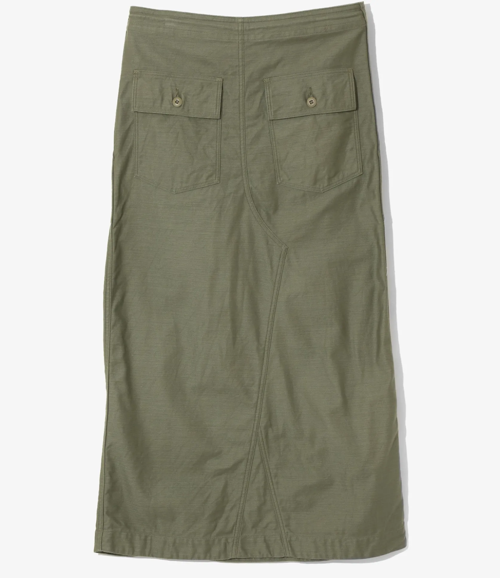 String Fatigue Skirt - Olive - Back Sateen