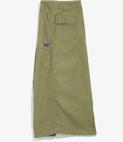 String Fatigue Skirt - Olive - Back Sateen