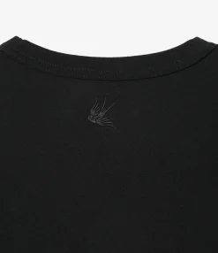 Swallow Asymmetric Frill Sleeve Top - Black