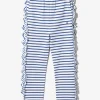 Swallow Frill Side Pants - Stripe