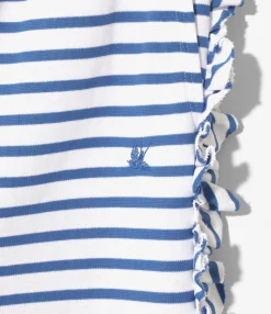 Swallow Frill Side Pants - Stripe
