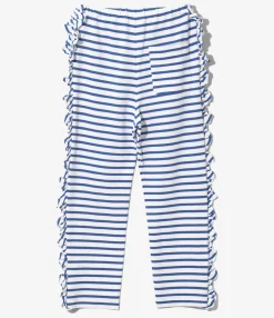 Swallow Frill Side Pants - Stripe