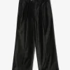 Tacked Baggy Trouser - Black - Velveteen