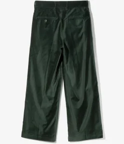 Tacked Baggy Trouser - Dk. Green - Velveteen