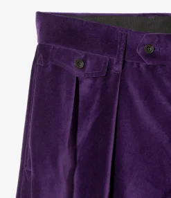 Tacked Baggy Trouser - Purple - Velveteen