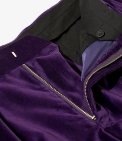Tacked Baggy Trouser - Purple - Velveteen