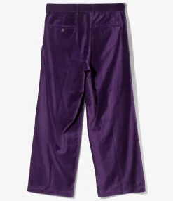 Tacked Baggy Trouser - Purple - Velveteen