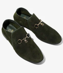 Tassel Bit Slip-On Chukka - Olive