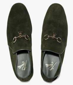 Tassel Bit Slip-On Chukka - Olive