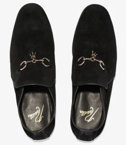 Tassel Bit Slip-On Chukka - Black