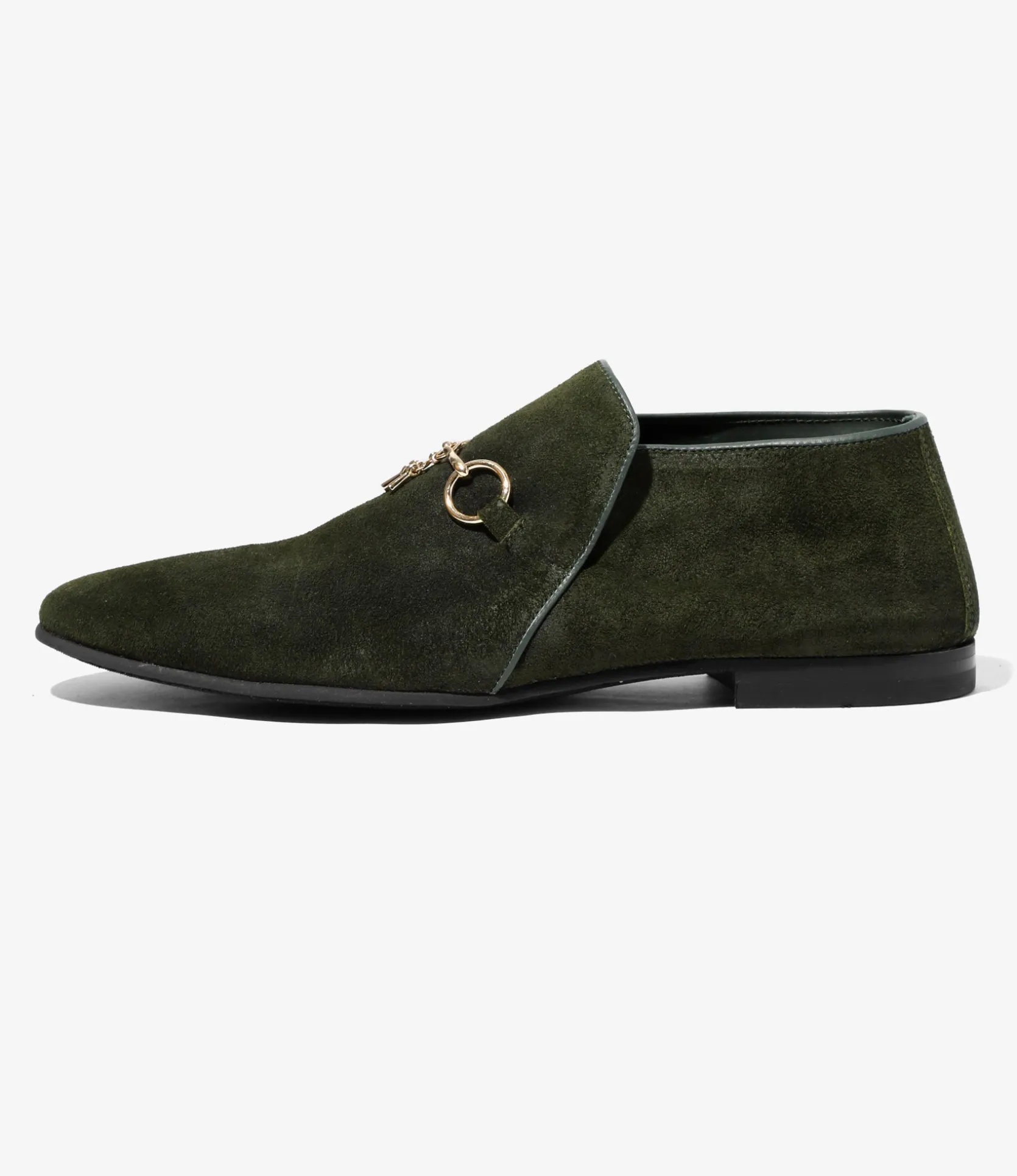 Tassel Bit Slip-On Chukka - Olive