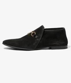 Tassel Bit Slip-On Chukka - Black