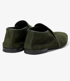 Tassel Bit Slip-On Chukka - Olive