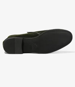 Tassel Bit Slip-On Chukka - Olive