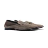 Tassel Bit Unlined Slip-on - Roughout - Taupe