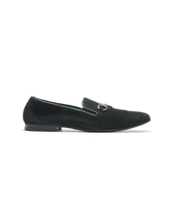 Tassel Bit Unlined Slip-on - Roughout - Black