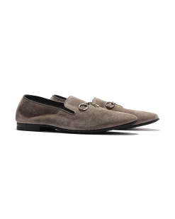 Tassel Bit Unlined Slip-on - Roughout - Taupe