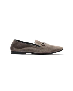 Tassel Bit Unlined Slip-on - Roughout - Taupe