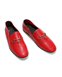Tassel Bit Unlined Slip-On - Red