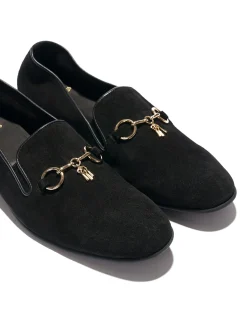 Tassel Bit Unlined Slip-on - Roughout - Black