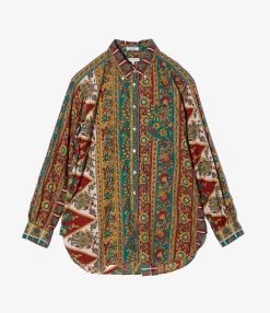 19th Century BD Shirt - Jade/Khaki Floral Stripe