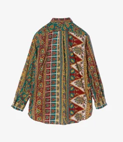 19th Century BD Shirt - Jade/Khaki Floral Stripe