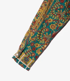 19th Century BD Shirt - Jade/Khaki Floral Stripe