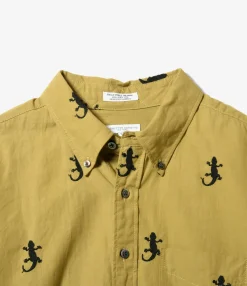 19th Century BD Shirt - Khaki Gecko Embroidery