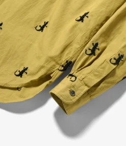 19th Century BD Shirt - Khaki Gecko Embroidery