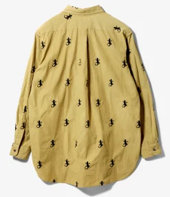 19th Century BD Shirt - Khaki Gecko Embroidery