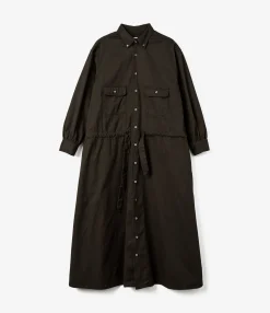 The Button Down Dress - Dk. Brown RAF Twill