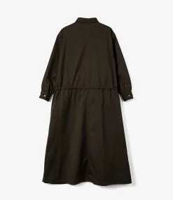 The Button Down Dress - Dk. Brown RAF Twill
