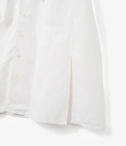 The Button Down Dress - White Nylon 4ply Taslan