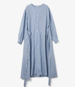 Tie Dress - Blue Narrow Stripe