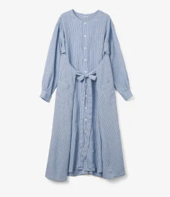 Tie Dress - Blue Narrow Stripe