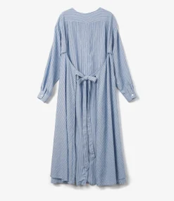 Tie Dress - Blue Narrow Stripe