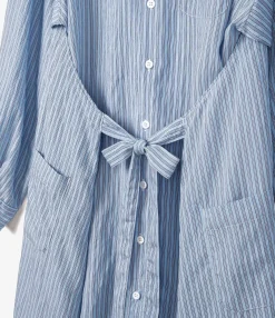 Tie Dress - Blue Narrow Stripe