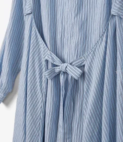 Tie Dress - Blue Narrow Stripe
