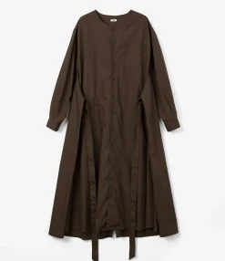 Tie Dress - Brown imperial Broadcloth