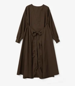 Tie Dress - Brown imperial Broadcloth