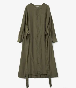 Tie Dress - Olive Sheer Cupro