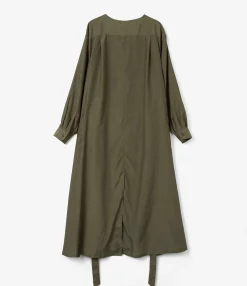 Tie Dress - Olive Sheer Cupro