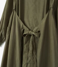 Tie Dress - Olive Sheer Cupro