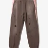2-Tone String Sweat Pant - Brown - Cotton French Terry